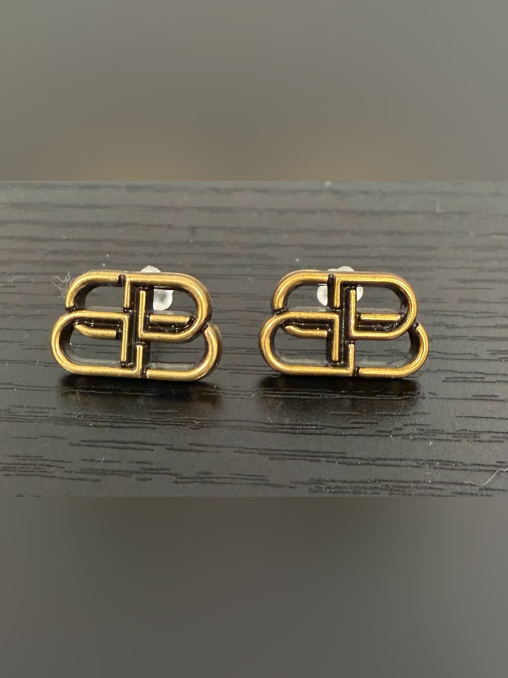 Gold-Muted tone  Interlocking Logo Stud Earrings - Women